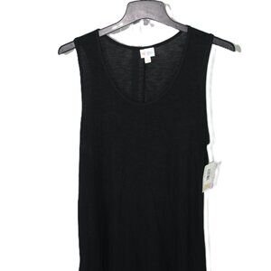 LuLaRoe Tank Top Size 3XL Solid Black Slub Fabric